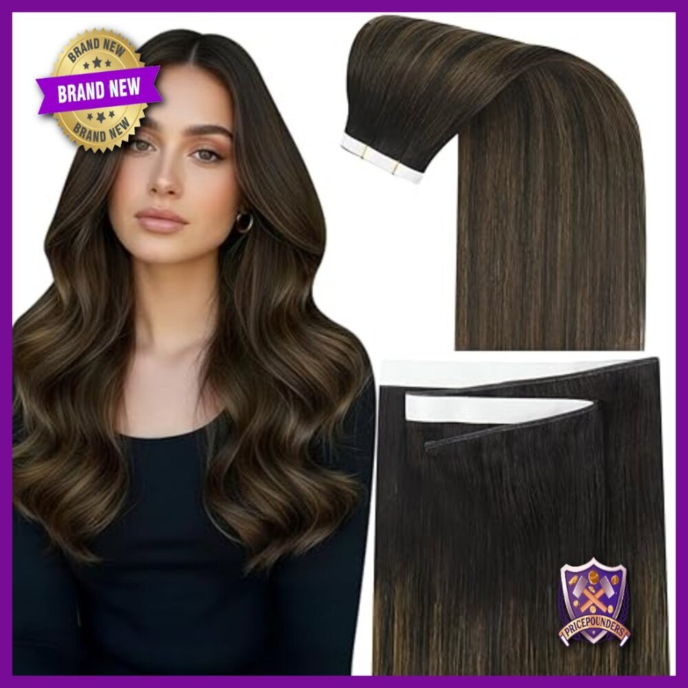 24 Inch Tape In Hair Extensions Human Hair Weft 50g Invisible Thin
